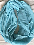 Широкий однотонный  снуд  шарф  цвет бирюзовый, фото 3