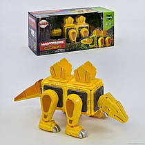 Магнітний конструктор LQ 625 (16/2) "Динозавр", 20 деталей, світло, звук, в коробці