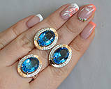 Срібний набір з золотими вставками, фото 7