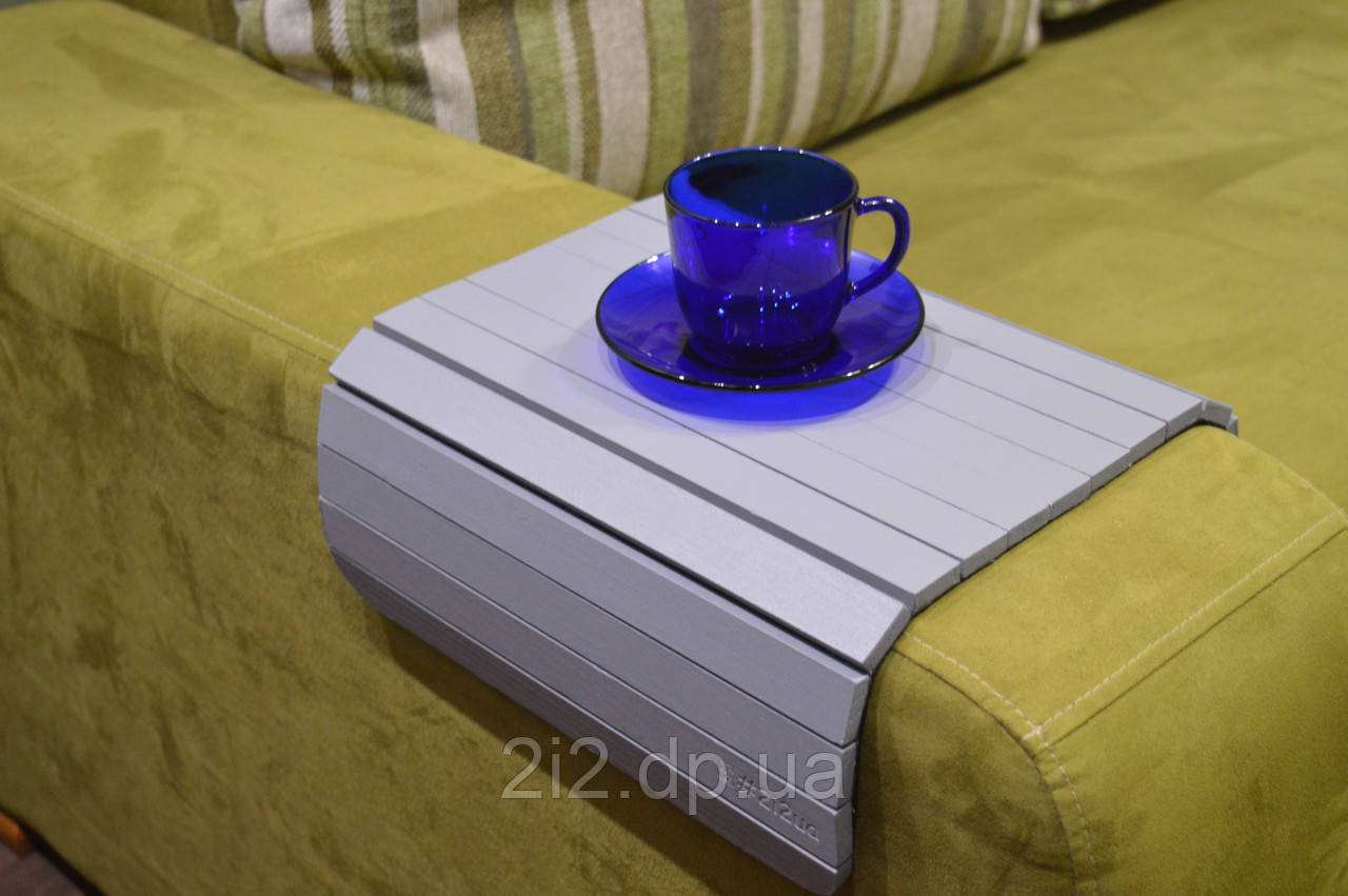 Деревянная накладка, столик, коврик на подлокотник дивана (серый) #2i2ua - фото 1 - id-p336487431