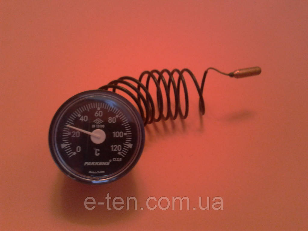 Термометр капиллярный PAKKENS Ø40мм / Tmax=120°С / длина капилляра L=1м (Турция) - фото 2 - id-p27269643