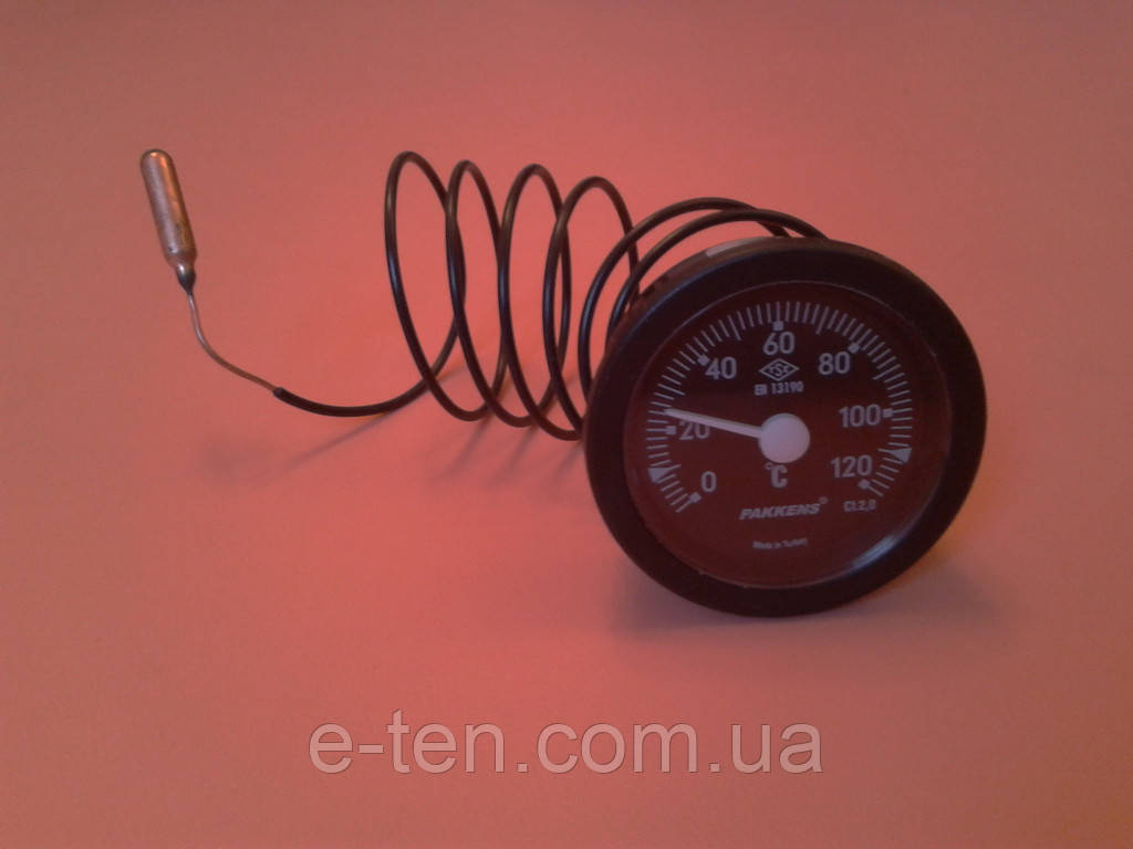 Термометр капілярний PAKKENS Ø52мм / Tmax=120°С / L=1м до електрокотлів "Tenko", фото 1