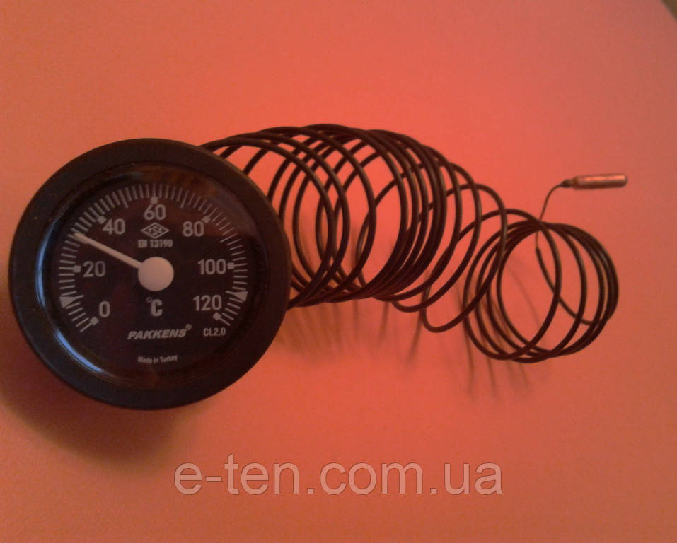 Термометр капиллярный PAKKENS Ø52мм / Tmax=120°С / длина капилляра L=3м ...