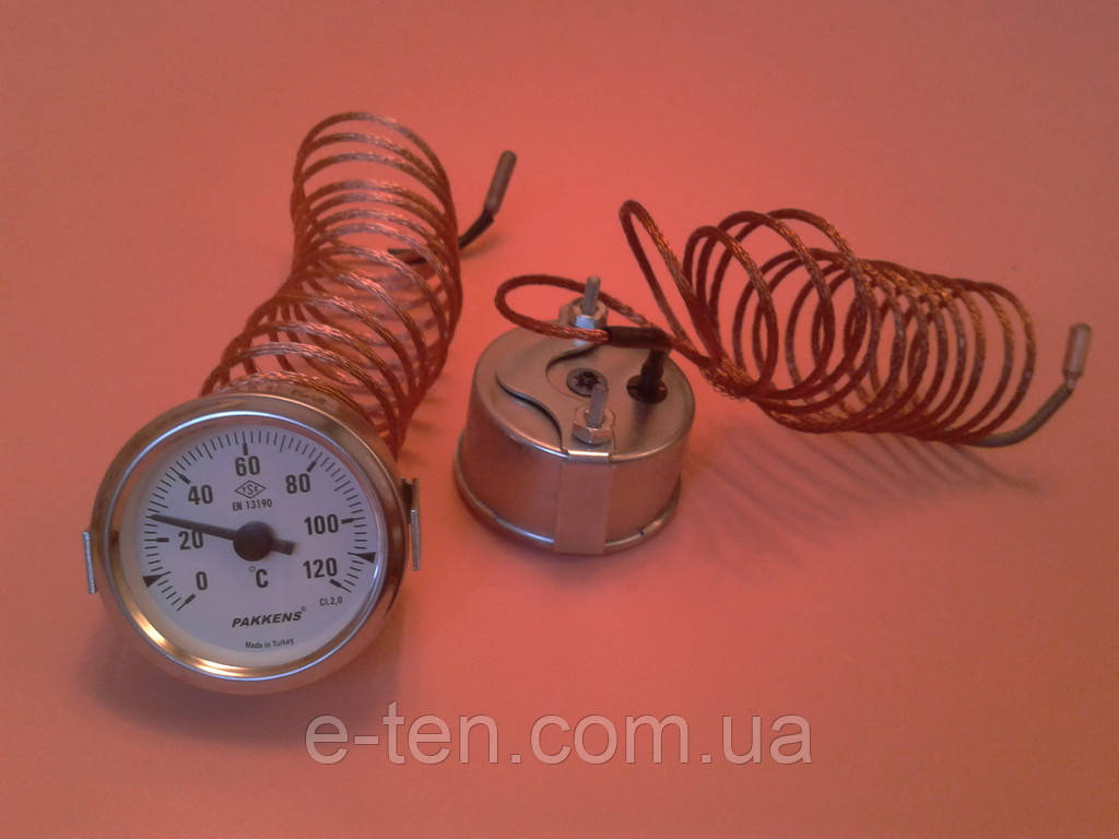 Капілярний Термометр PAKKENS Ø60мм від 0 до 120°С, довжина капіляра 2м Туреччина