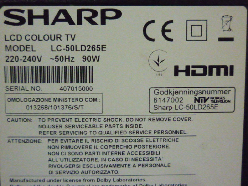 Плата матриці T-Con T500HVD02.0 CFRL BD, блок живлення 715G6635-P01-000-003S, пульт ДК GJ220, від LED телевізора Sharp LC-50LD265E