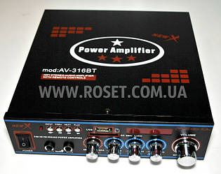 Підсилювач звука Power Amplifier AMP AV 316 BT FM Karaoke USB SD bluetooth