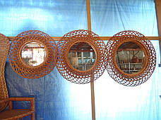 Дзеркало в рамі із плетеної лози №2, фото 2