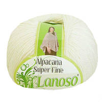 Зимова пряжа Lanoso Alpacana Super Fine 901 25% альпака молочна