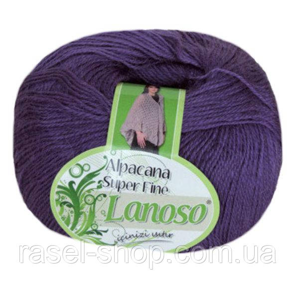 Зимова пряжа Lanoso Alpacana Super Fine 944 25% альпака фіолетова, фото 1