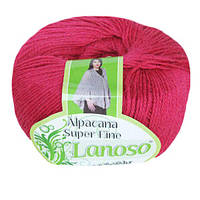 Зимова пряжа Lanoso Alpacana Super Fine 948 25% альпака темно-рожева