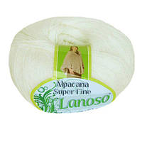 Зимняя пряжа Lanoso Alpacana Super Fine 955 25% альпака белая