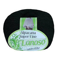 Зимова пряжа Lanoso Alpacana Super Fine 960 25% альпака чорна