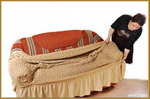 Чохол на диван і крісла темно коричневий Туреччина, фото 2