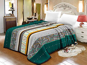 Плед полегшений з мікрофібри "Абстракція, сіро-зелений" (160х210)