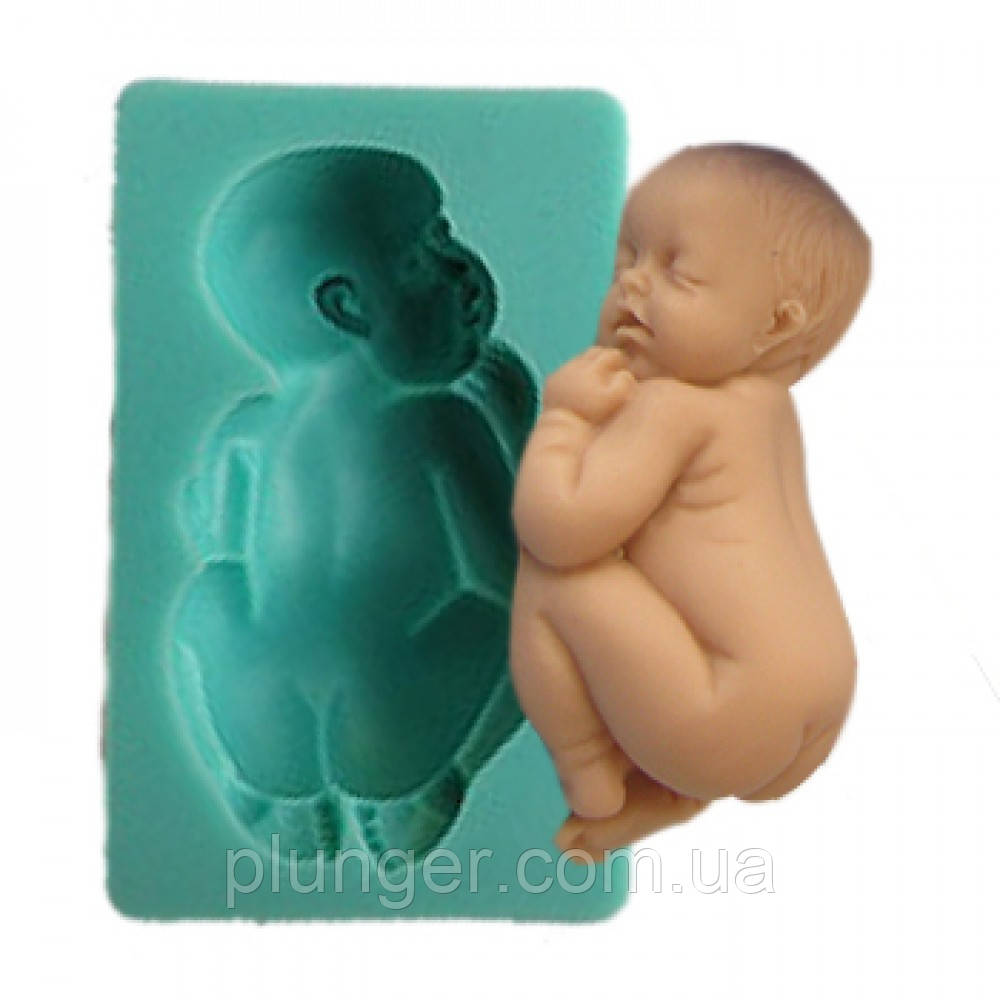 Молд кондитерський силіконовий для мастики Малюк голячком великий, фото 1