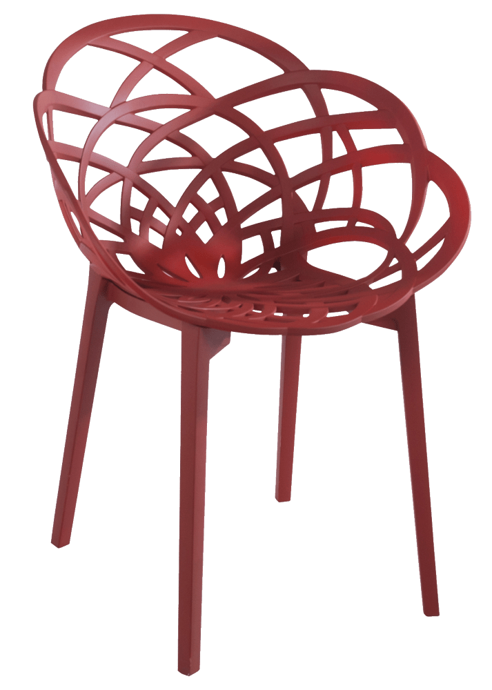 Крісло Papatya Flora матова червона цегла сидіння, ніжки матова цегла, фото 1