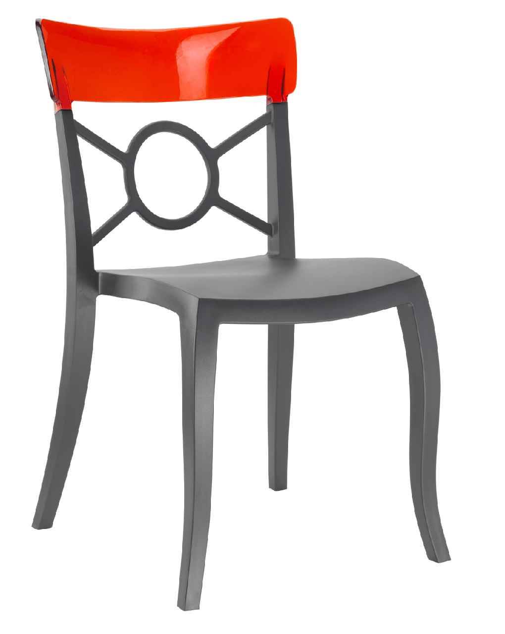 Стілець Papatya Opera-S сидіння антрацит, верх прозоро-темно-червоний, фото 1