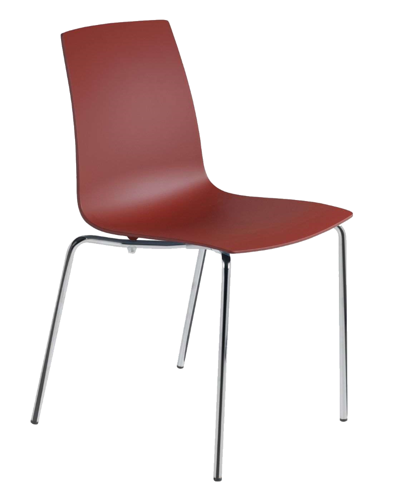 Стілець Papatya X-Treme S матова червона цегла, низ хром, фото 1