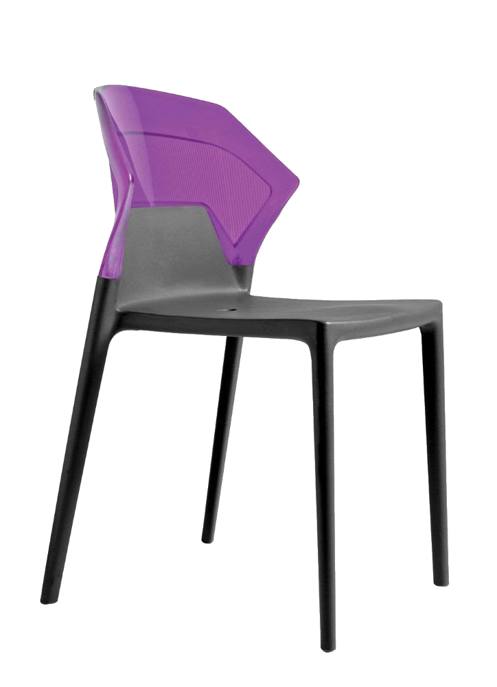 Стілець Papatya Ego-S антрацит сидіння, верх прозоро-пурпурний, фото 1