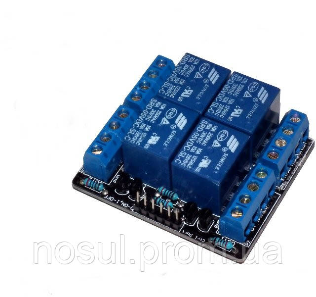 Модуль реле четырехканальный для Arduino 5V 4-Channel Relay Module Switch Board for Arduino PIC ARM AVR DSP PL - фото 1 - id-p6706153