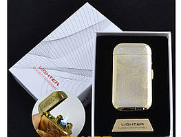 Електроімпульсне (USB) запальничка + газове (Остроє полум'я) у подарунковому пакованні Lighter