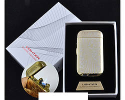 Електроімпульсне (USB) запальничка + газове (Остроє полум'я) у подарунковому пакованні Lighter