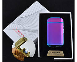 Електроімпульсне (USB) запальничка + газове (Остроє полум'я) у подарунковому пакованні Lighter
