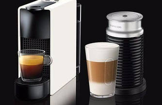 Кавомашина капсульна Nespresso Essenza Mini C30 White + Капучинатор Nespresso Aeroccino 3