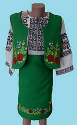 Костюм з  жилеткою вишитий "Веселка"