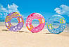 Надувний круг для плавання Intex 59256 «Зірки», рожевий, 91 см, з тримачами для рук, фото 3
