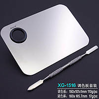 Манікюрний набір , металевий шпатель і палітра для змішування фарб(приямоугольная)