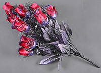 Букет темная роза NM-46/12 (12 шт./ уп.) продается упаковкой Искусственные цветы оптом