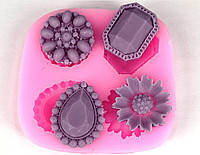 Молд кондитерський силіконовий для мастики Дорогоцінне каміння