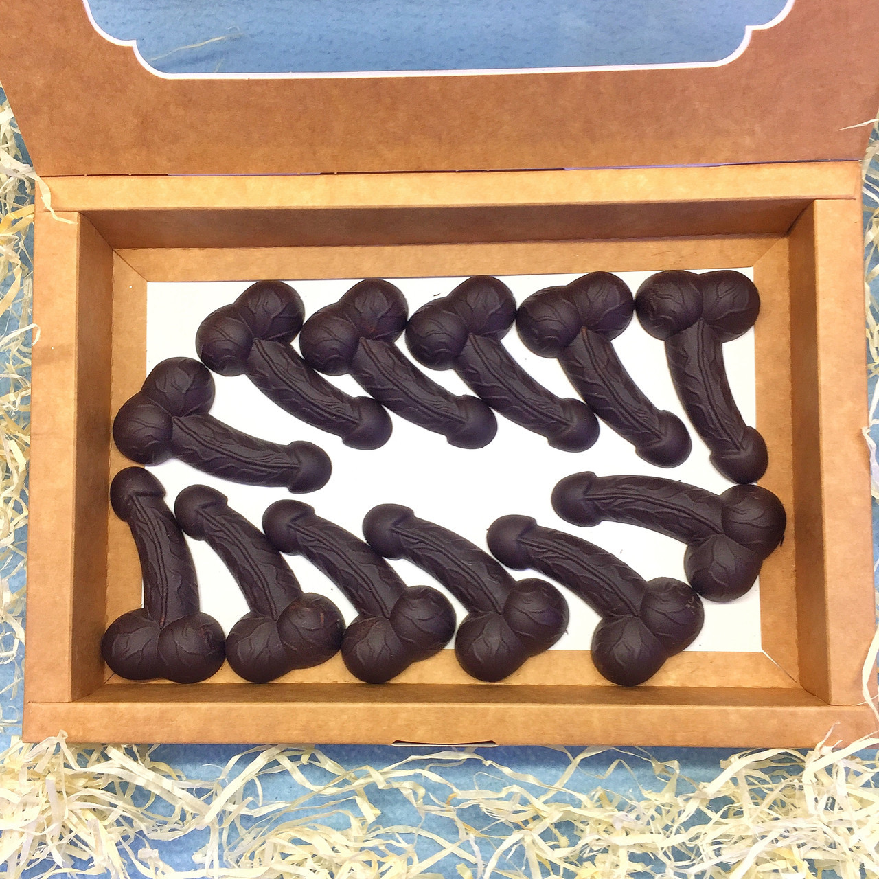 Подарунковий набір Шоколадних членастів БЕЗ цукру (12 штук у коробці) Шоколадний член, пеніс