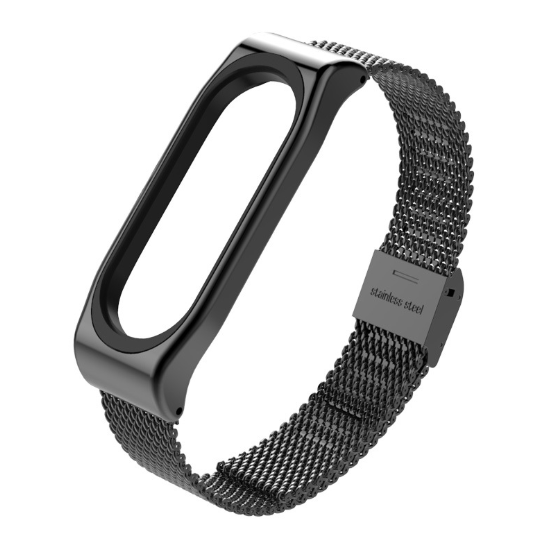 Ремінець Xiaomi Mi Band 4 / 3 MiJobs Milanese миланська петля на застібці металевий Чорний 1699P