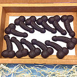Подарунковий набір Шоколадних членастів БЕЗ цукру (12 штук у коробці) Шоколадний член, пеніс, фото 6