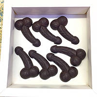 Подарунковий набір Шоколадних членастів БЕЗ цукру (7 штук у коробці) Шоколадний член, пеніс