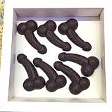 Подарунковий набір Шоколадних членастів БЕЗ цукру (7 штук у коробці) Шоколадний член, пеніс, фото 3