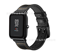 Силиконовый кожаный ремешок Youth Version для Xiaomi Amazfit Bip / Lite / 20 мм Черный 1911P