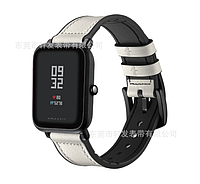 Силиконовый кожаный ремешок Youth Version для Xiaomi Amazfit Bip / Lite / 20 мм Белый 1911P