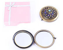 Косметичне дзеркальце кишенькове в подарунковій коробочці 7006-9 в іспанському стилі, фото 5