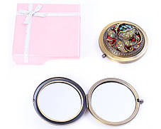 Косметичне дзеркальце кишенькове в подарунковій коробочці 7006-9 в іспанському стилі, фото 3