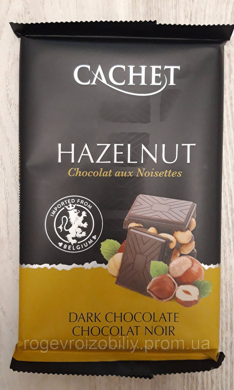 Шоколад Cachet Hazelnut — Темний шоколад із фундуком 300 г Бельгія