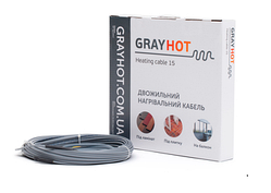 Двожильний нагрівальний кабель GrayHot (довжина 6 м.п., потужність 92 Вт., 15 м.п., S макс. на 0,8 м. кв.) тепла підлога
