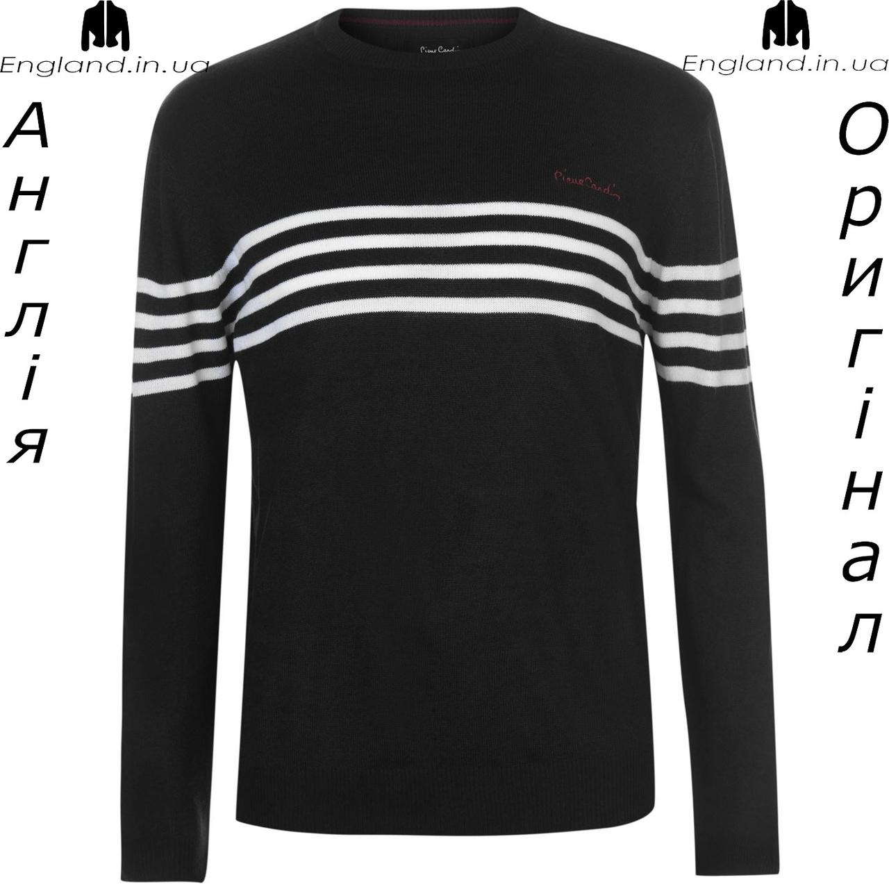 Светр чоловічий весняний Pierre Cardin чорний в смужку з Англії, фото 1
