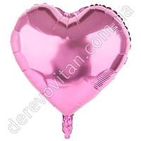 Воздушный/гелиевый шар "Сердце", розовое, 18 дюймов (45 см)