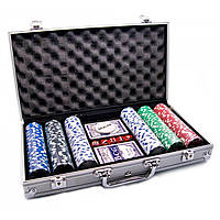 Покерний набір в алюмінієвому кейсі (300 фішок) (39х21х7 см) (вага фішки 4 гр. d-39 мм), фото 1