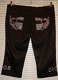 Бриджі жіночі чорні атласні з вишивкою р. 44-46, фото 3