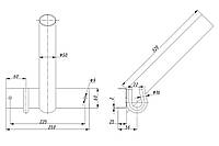 Кронштейн для светильника уличного освещения с хомутом и крюком КС-50 (50мм)