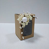 Коробочка для подарунка, пісанки крафт із декором 70х70х105 мм.